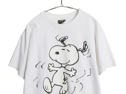 90s USA製 スヌーピー プリント Tシャツ メンズ レディース L オールド ピーナッツ オフィシャル キャラクター イラスト シングルステッチ