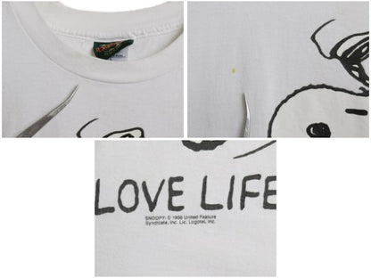 90s USA製 スヌーピー プリント Tシャツ メンズ レディース L オールド ピーナッツ オフィシャル キャラクター イラスト シングルステッチ