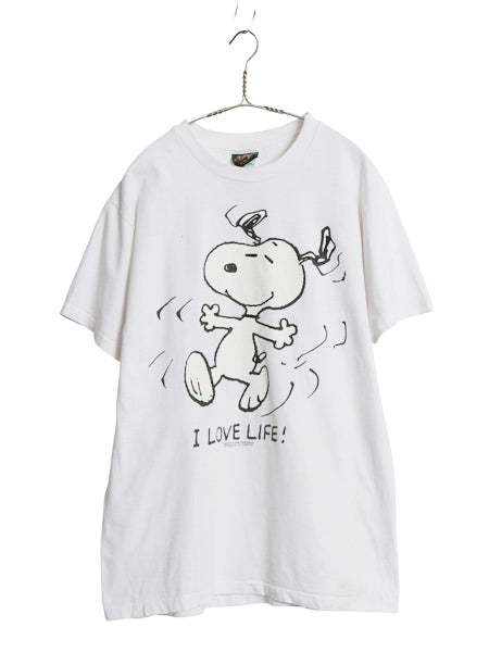 90s USA製 スヌーピー プリント Tシャツ メンズ レディース L オールド ピーナッツ オフィシャル キャラクター イラスト シングルステッチ
