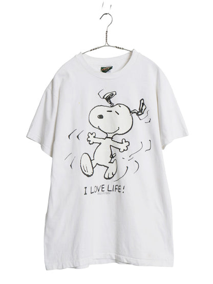90s USA製 スヌーピー プリント Tシャツ メンズ レディース L オールド ピーナッツ オフィシャル キャラクター イラスト シングルステッチ