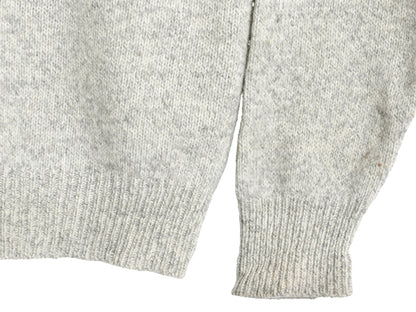 90s USA製 エディーバウアー ショールカラー ウール ニット セーター メンズ L 古着 オールド 黒タグ アウトドア プルオーバー 無地 杢 灰