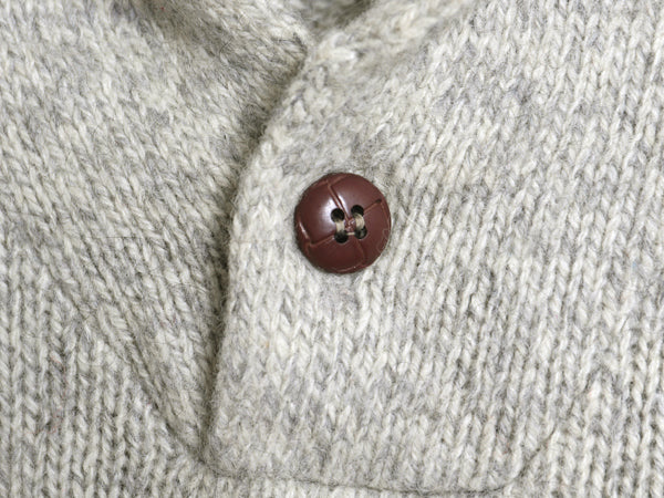 90s USA製 エディーバウアー ショールカラー ウール ニット セーター メンズ L 古着 オールド 黒タグ アウトドア プルオーバー 無地 杢 灰