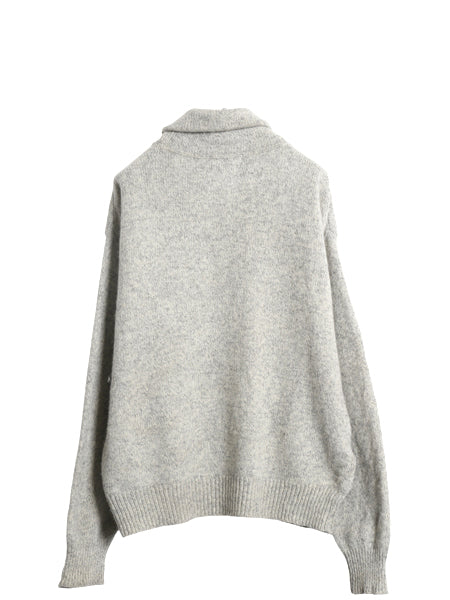 90s USA製 エディーバウアー ショールカラー ウール ニット セーター メンズ L 古着 オールド 黒タグ アウトドア プルオーバー 無地 杢 灰