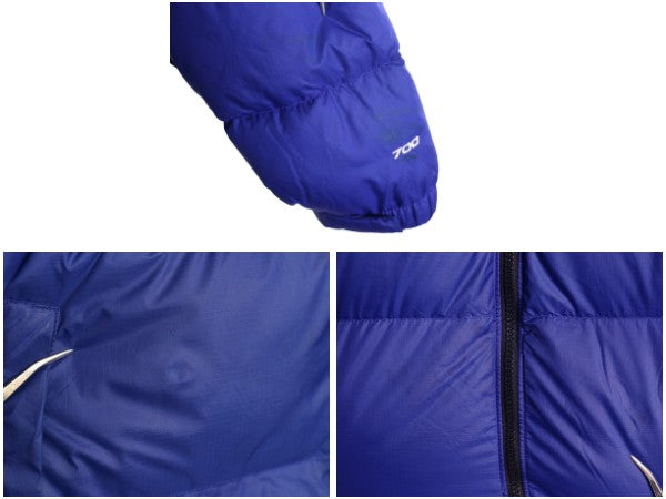 ノースフェイス ヌプシ ダウン ジャケット メンズ L / アウトドア 700フィル フルジップ ハイネック ブルゾン ジャンパー 黒 青 ツートン