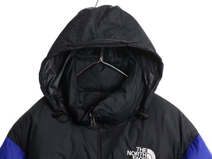 ノースフェイス ヌプシ ダウン ジャケット メンズ L / アウトドア 700フィル フルジップ ハイネック ブルゾン ジャンパー 黒 青 ツートン