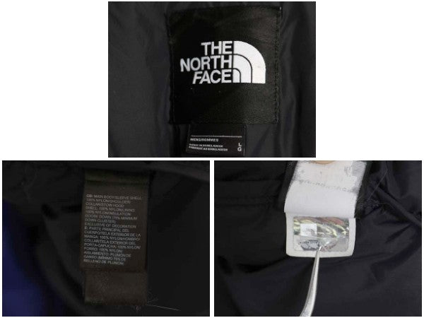 ノースフェイス ヌプシ ダウン ジャケット メンズ L / アウトドア 700フィル フルジップ ハイネック ブルゾン ジャンパー 黒 青 ツートン