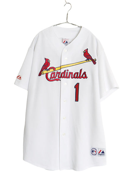 カージナルス ベースボール シャツ メンズ XL / MLB オフィシャル マジェスティック 大リーグ ユニフォーム ゲームシャツ 大きいサイズ 白