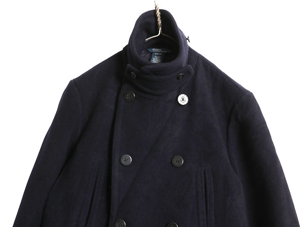 90s デッドストック 00s ポロ ラルフローレン Pコート キッズ L メンズ S ミリタリー USN ヴィンテージ ネイビー タイプ 8ボタン 13スター