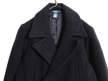 90s デッドストック 00s ポロ ラルフローレン Pコート キッズ L メンズ S ミリタリー USN ヴィンテージ ネイビー タイプ 8ボタン 13スター