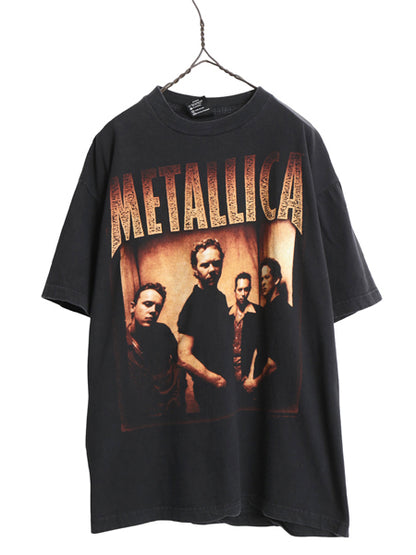 90s ★ メタリカ ツアー イラスト プリント Tシャツ メンズ L オールド オフィシャル 当時物 バンド メタル GIANT バンT ヘビーウェイト 黒