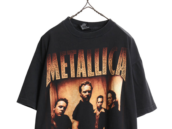 90s ★ メタリカ ツアー イラスト プリント Tシャツ メンズ L オールド オフィシャル 当時物 バンド メタル GIANT バンT ヘビーウェイト 黒