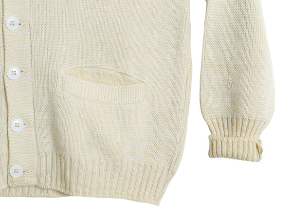 50s Kandahar デザイン ニット カーディガン メンズ M 古着 ヴィンテージ ウール セーター ポケット付き 前開き 羽織り 重ね着 ナチュラル