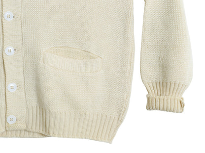 50s Kandahar デザイン ニット カーディガン メンズ M 古着 ヴィンテージ ウール セーター ポケット付き 前開き 羽織り 重ね着 ナチュラル