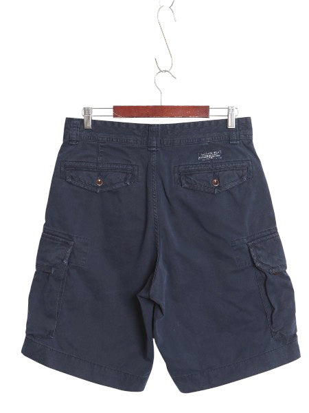 ポロ ラルフローレン カーゴ ショーツ メンズ 33 古着 ヴィンテージ 加工 ショートパンツ チノ ミリタリー タイプ M-65 M-51 ノータック 紺