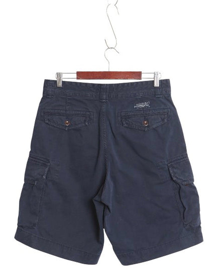ポロ ラルフローレン カーゴ ショーツ メンズ 33 古着 ヴィンテージ 加工 ショートパンツ チノ ミリタリー タイプ M-65 M-51 ノータック 紺