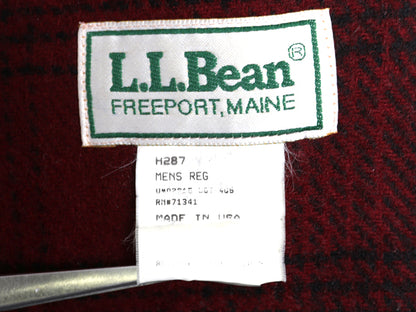 80s USA製 エルエルビーン オンブレ チェック ウール ハーフ コート メンズ M / 古着 アウトドア ヴィンテージ ジャケット ツートン 赤 黒