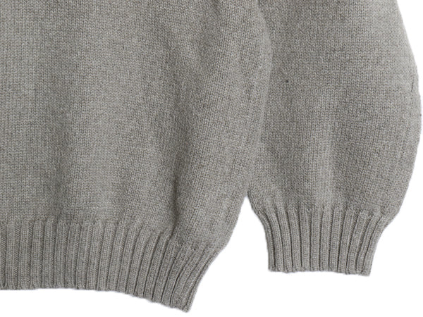 00s ポロ ラルフローレン コットン ニット セーター メンズ XXL オールド 長袖ニット ワンポイント クルーネック シンプル 大きいサイズ 灰
