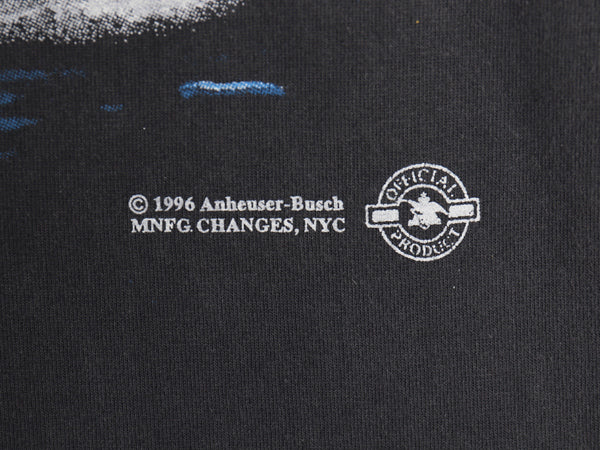90s USA製 ★ バドワイザー カエル ワニ イラスト プリント Tシャツ メンズ XL / オールド 企業物 当時物 グラフィック ビール アニマル 黒