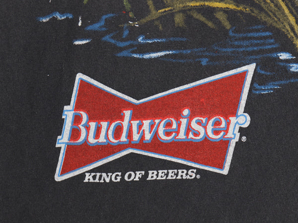 90s USA製 ★ バドワイザー カエル ワニ イラスト プリント Tシャツ メンズ XL / オールド 企業物 当時物 グラフィック ビール アニマル 黒