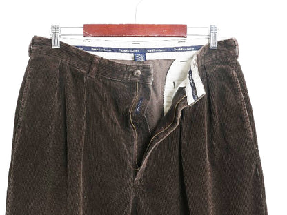 90s ポロ ラルフローレン 太畝 コーデュロイ パンツ 実寸 35 30 / オールド スラックス ストレート ツータック ヘビーウェイト ポロコーズ