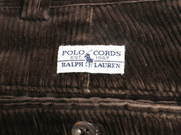 90s ポロ ラルフローレン 太畝 コーデュロイ パンツ 実寸 35 30 / オールド スラックス ストレート ツータック ヘビーウェイト ポロコーズ