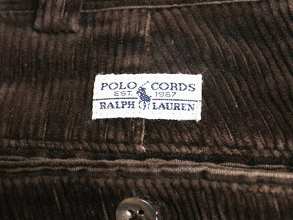 90s ポロ ラルフローレン 太畝 コーデュロイ パンツ 実寸 35 30 / オールド スラックス ストレート ツータック ヘビーウェイト ポロコーズ
