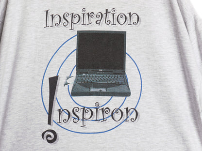 00s ★ DELL イラスト プリント Tシャツ メンズ L 古着 オールド 企業物 当時物 グラフィック ロゴ コンピューター 霜降り グレー ヘインズ