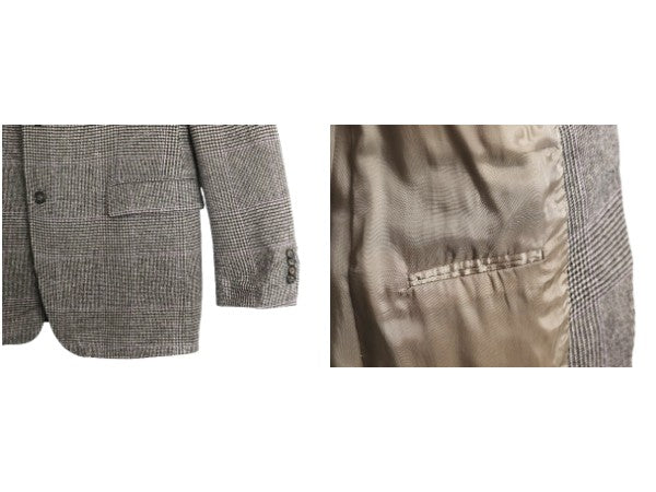 デッドストック ローレン ラルフローレン テーラード ジャケット メンズ XL 程/ ポロ ブレザー ウール チェック 大きいサイズ モノトーン