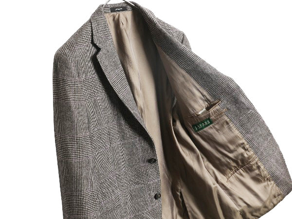 デッドストック ローレン ラルフローレン テーラード ジャケット メンズ XL 程/ ポロ ブレザー ウール チェック 大きいサイズ モノトーン