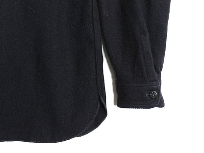 50s USA製 ウールリッチ CPO ウール シャツ メンズ L ヴィンテージ 黒タグ ヘビーウェイト ジャケット 長袖シャツ アンカーボタン 無地 紺