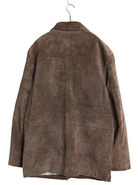 00s ペンドルトン 本革 スウェード レザー ジャケット メンズ M オールド 革ジャン ハーフコート オールレザー 中綿 チェック ライナー付き