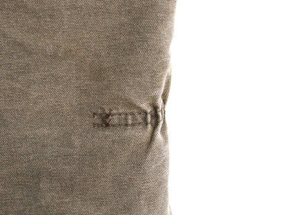 00s カーハート 中綿 ダック ベスト メンズ L 程 古着 オールド フルジップ 腰ゴム ナイロン キルティング ライナー 前開き チェストナッツ