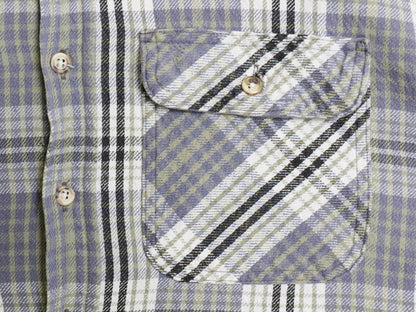 90s DAKOTA チェック 長袖 ヘビー フランネル シャツ メンズ XL 古着 オールド ファイブブラザー ネルシャツ ヘビーウェイト 大きいサイズ