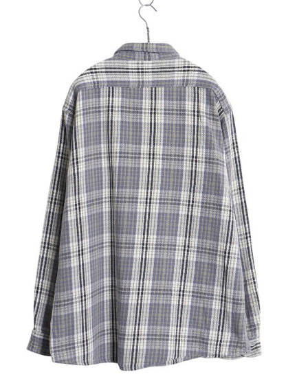 90s DAKOTA チェック 長袖 ヘビー フランネル シャツ メンズ XL 古着 オールド ファイブブラザー ネルシャツ ヘビーウェイト 大きいサイズ