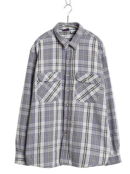 90s DAKOTA チェック 長袖 ヘビー フランネル シャツ メンズ XL 古着 オールド ファイブブラザー ネルシャツ ヘビーウェイト 大きいサイズ