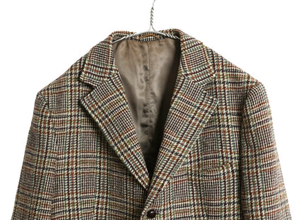 70s DUNN&Co ハリスツイード テーラード ジャケット メンズ XL 古着 旧タグ ヴィンテージ ブレザー ダン社 イギリス製 ヘビーウェイト 厚手
