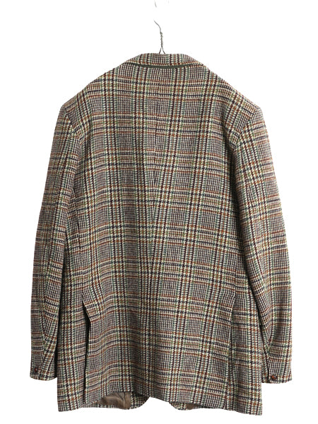 70s DUNN&Co ハリスツイード テーラード ジャケット メンズ XL 古着 旧タグ ヴィンテージ ブレザー ダン社 イギリス製 ヘビーウェイト 厚手