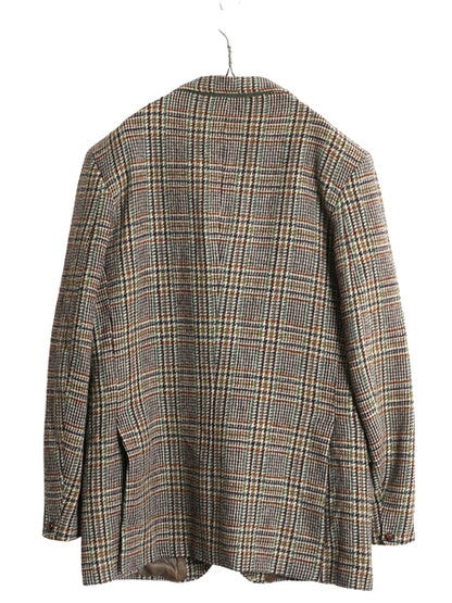 70s DUNN&Co ハリスツイード テーラード ジャケット メンズ XL 古着 旧タグ ヴィンテージ ブレザー ダン社 イギリス製 ヘビーウェイト 厚手