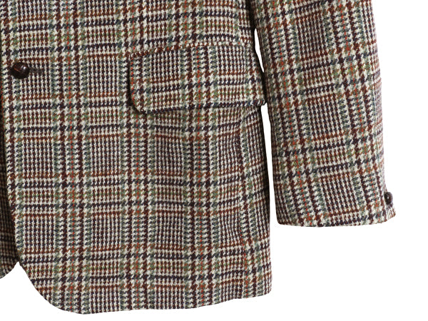 70s DUNN&Co ハリスツイード テーラード ジャケット メンズ XL 古着 旧タグ ヴィンテージ ブレザー ダン社 イギリス製 ヘビーウェイト 厚手