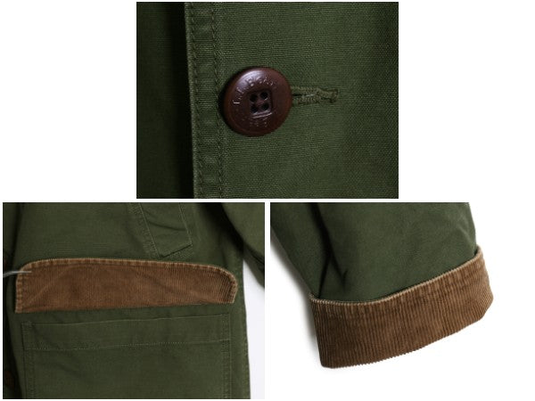 00s エルエルビーン ハンティング ジャケット メンズ M / オールド カバーオール ハーフ コート コットン キャンバス ライナー付き カーキ