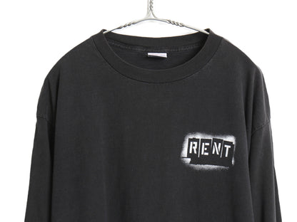 00s RENT 両面 プリント 長袖 Tシャツ メンズ L / 古着 オールド ロンT ロングスリーブ ヘビーウェイト カットソー ミュージカル 当時物 黒