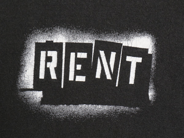 00s RENT 両面 プリント 長袖 Tシャツ メンズ L / 古着 オールド ロンT ロングスリーブ ヘビーウェイト カットソー ミュージカル 当時物 黒