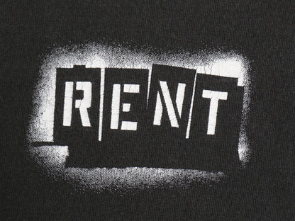 00s RENT 両面 プリント 長袖 Tシャツ メンズ L / 古着 オールド ロンT ロングスリーブ ヘビーウェイト カットソー ミュージカル 当時物 黒