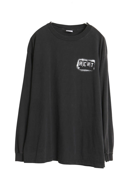 00s RENT 両面 プリント 長袖 Tシャツ メンズ L / 古着 オールド ロンT ロングスリーブ ヘビーウェイト カットソー ミュージカル 当時物 黒