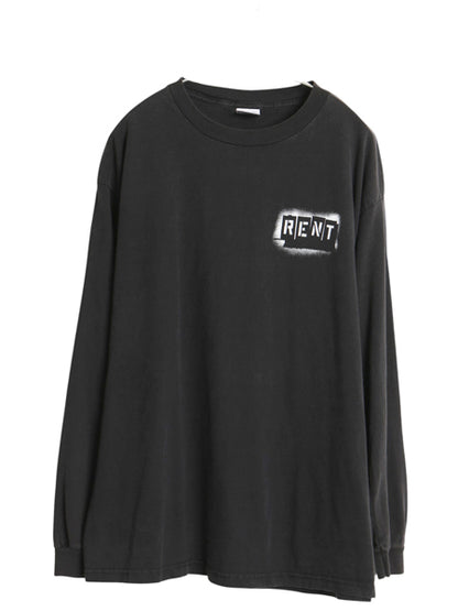 00s RENT 両面 プリント 長袖 Tシャツ メンズ L / 古着 オールド ロンT ロングスリーブ ヘビーウェイト カットソー ミュージカル 当時物 黒