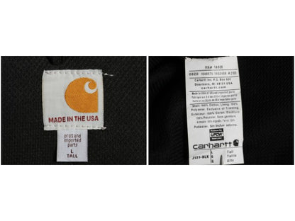 USA製 カーハート アクティブ ジャケット メンズ L / 古着 ワーク ダック フード パーカー メッシュ ライナー フルジップ ブルゾン 企業 黒