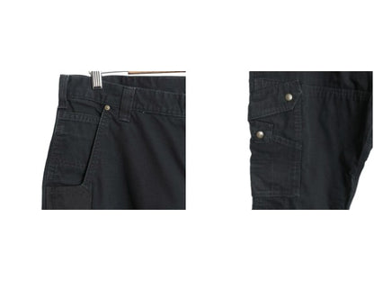 US企画 カーハート ダブルニー カーゴ パンツ メンズ 36 30 古着 ワーク ペインター リップストップ コットン リラックス フィット 廃盤 黒