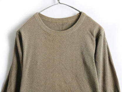 40's US ARMY コットン ウール クルーネック 長袖 サーマル Tシャツ (M程)