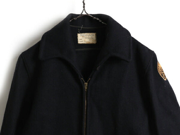50's ビンテージ ★ Shenandoah シェナンドー フルジップ メルトン ウール スポーツ ジャケット ( メンズ 38 M 程) 50年代 コート ワッペン