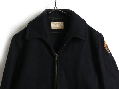 50's ビンテージ ★ Shenandoah シェナンドー フルジップ メルトン ウール スポーツ ジャケット ( メンズ 38 M 程) 50年代 コート ワッペン